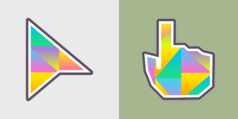 Gradient Triangles custom cursor pack preview for Chrome, Edge and Windows