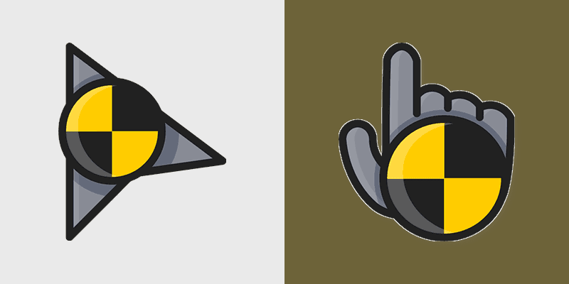Crash Resistant custom cursor pack preview for Chrome, Edge and Windows