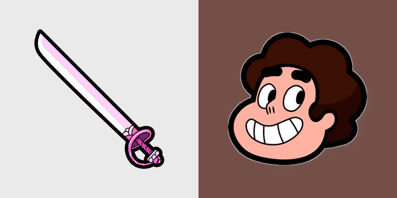 Steven Universe Rose Quartz Sword custom cursor pack preview for Chrome, Edge and Windows