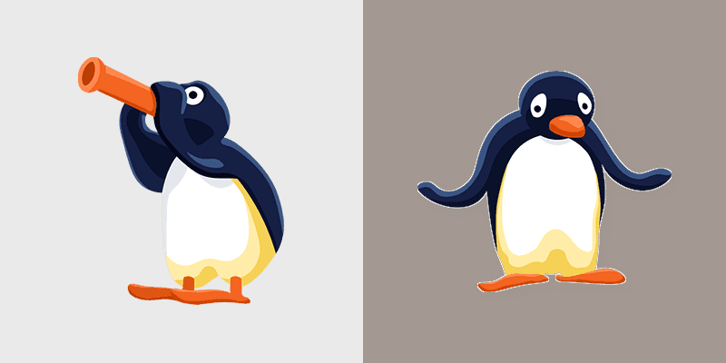 Terrified Pingu custom cursor pack preview for Chrome, Edge and Windows