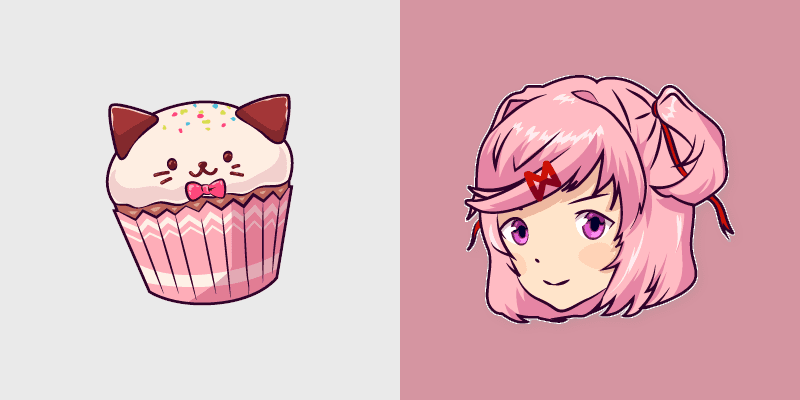 Doki Doki Literature Club Natsuki custom cursor pack preview for Chrome, Edge and Windows