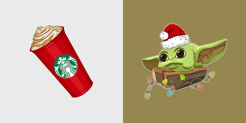 Christmas Baby Yoda Cute Mouse custom cursor pack preview for Chrome, Edge and Windows