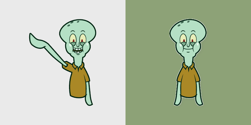 Cute Squidward custom cursor pack preview for Chrome, Edge and Windows