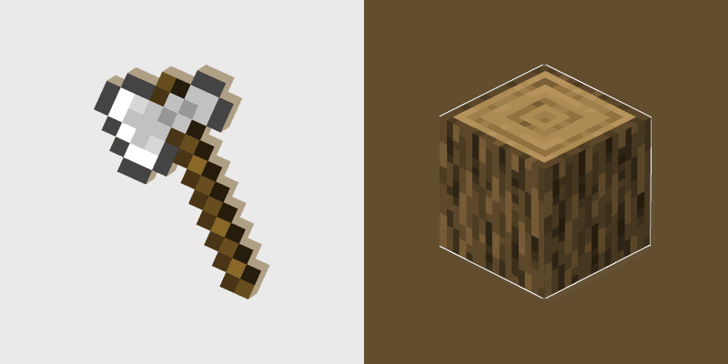 Iron Axe Oak Log custom cursor pack preview for Chrome, Edge and Windows