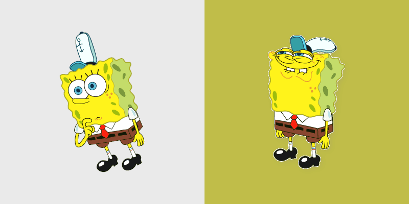 Spongebob custom cursor pack preview for Chrome, Edge and Windows