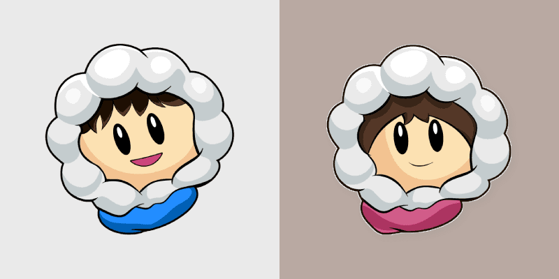 Ice Climber Popo and Nana Cute Mouse custom cursor pack preview for Chrome, Edge and Windows