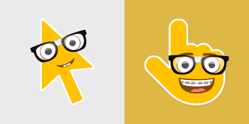 Nerdy Face custom cursor pack preview for Chrome, Edge and Windows