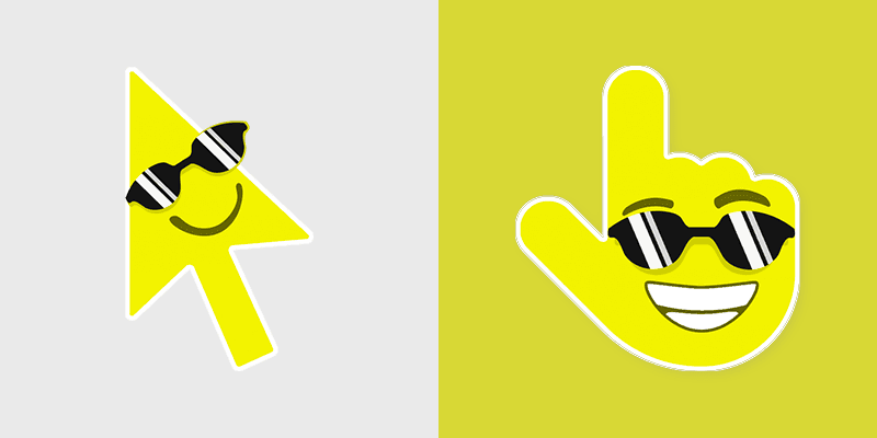 Cool Face custom cursor pack preview for Chrome, Edge and Windows