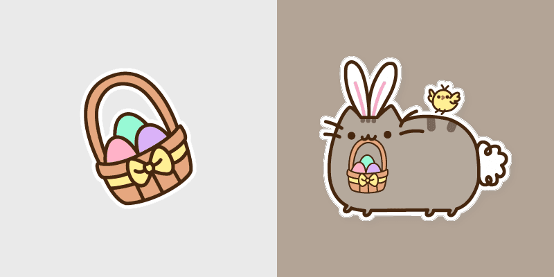 Easter Pusheen custom cursor pack preview for Chrome, Edge and Windows
