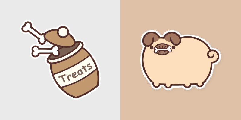 Pusheen Bone Treats custom cursor pack preview for Chrome, Edge and Windows