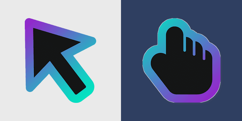 Cool Gradient custom cursor pack preview for Chrome, Edge and Windows