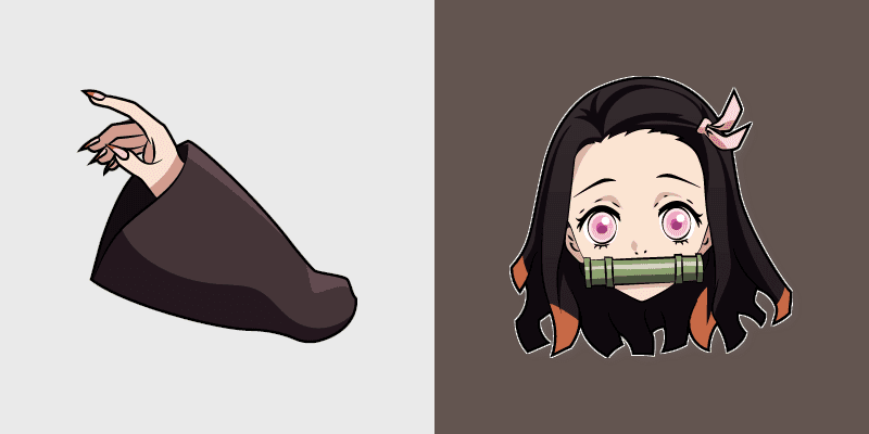 Nezuko Kamado custom cursor pack preview for Chrome, Edge and Windows