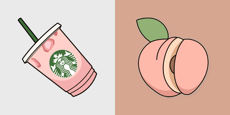 Starbucks Peach custom cursor pack preview for Chrome, Edge and Windows