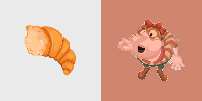 Cute Croissant custom cursor pack preview for Chrome, Edge and Windows
