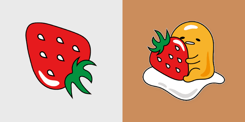 Cute Cursor Collection - Gudetama Strawberry Pack custom cursor pack preview for Chrome, Edge and Windows