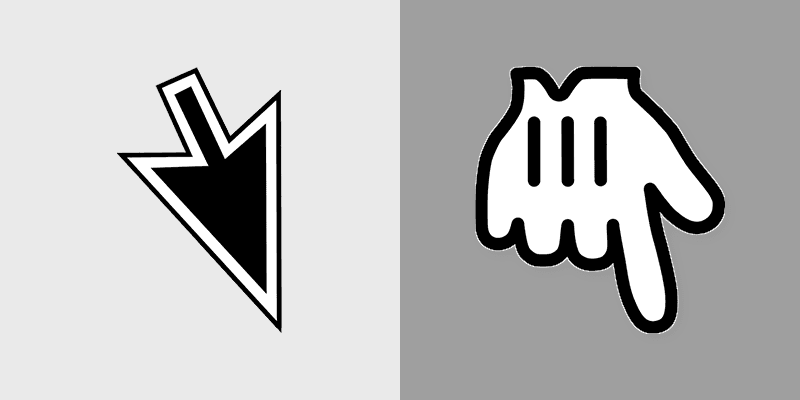 Inverted Color Prank custom cursor pack preview for Chrome, Edge and Windows
