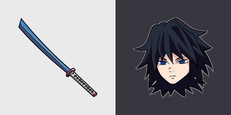 Giyu Tomioka custom cursor pack preview for Chrome, Edge and Windows