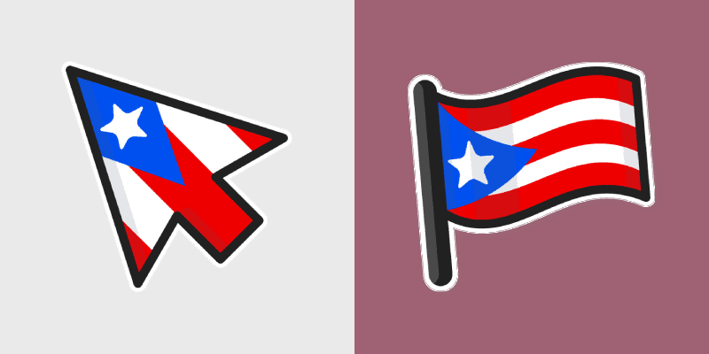 Puerto Rico Flag custom cursor pack preview for Chrome, Edge and Windows
