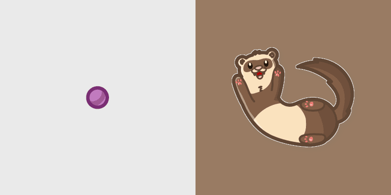 Charming Cute Ferret custom cursor pack preview for Chrome, Edge and Windows