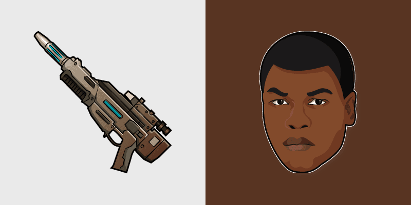 Star Wars Finn El-16 Blaster custom cursor pack preview for Chrome, Edge and Windows