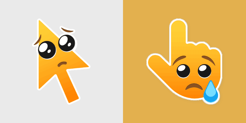 Pleading Crying custom cursor pack preview for Chrome, Edge and Windows