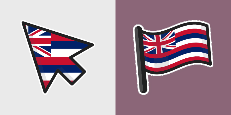 Hawaii Flag custom cursor pack preview for Chrome, Edge and Windows