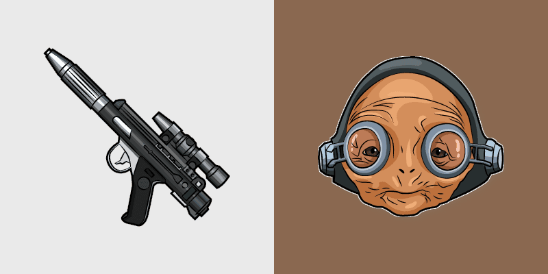 Star Wars MAZ Kanata Blaster Pistol custom cursor pack preview for Chrome, Edge and Windows