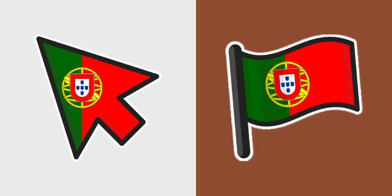Portugal Flag custom cursor pack preview for Chrome, Edge and Windows