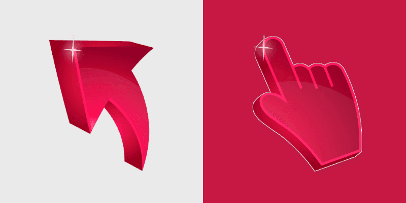Radiant Ruby custom cursor pack preview for Chrome, Edge and Windows