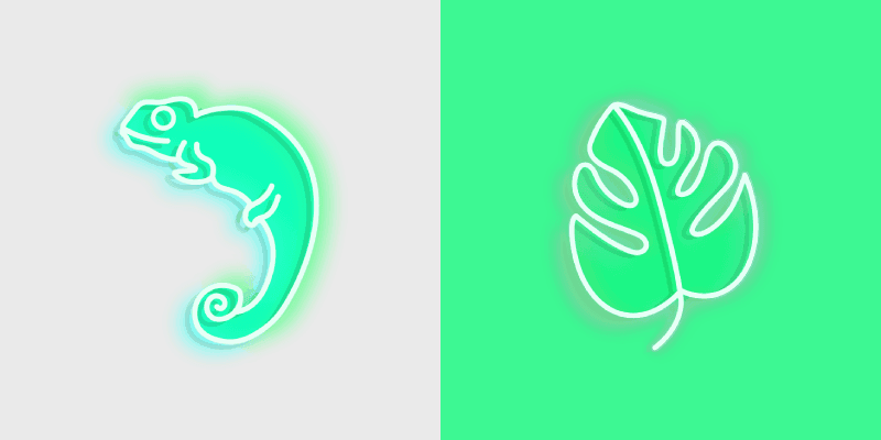 Green Chameleon Monstera custom cursor pack preview for Chrome, Edge and Windows