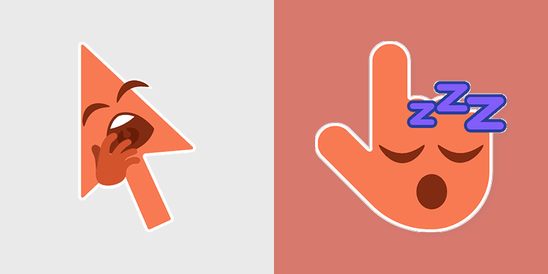 Sleepy Yawn custom cursor pack preview for Chrome, Edge and Windows