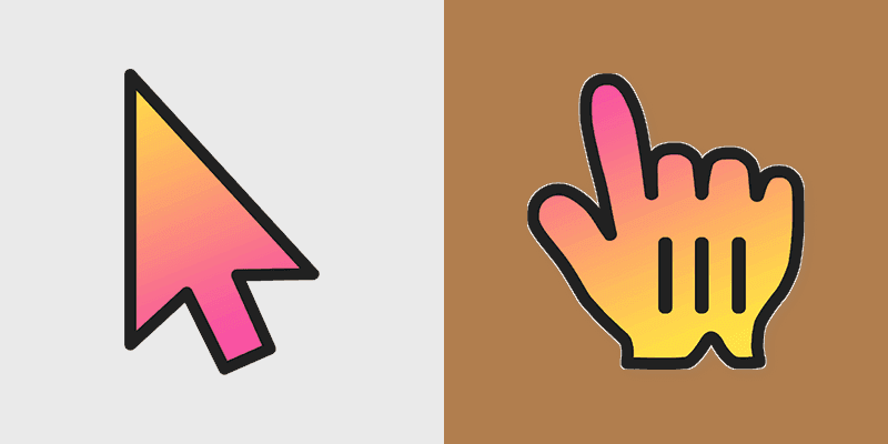 Gradient Sunset & Summer custom cursor collection preview