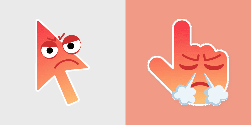 Mad Face custom cursor pack preview for Chrome, Edge and Windows