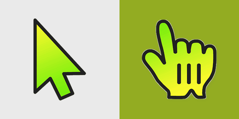 Gradient Green & Nature custom cursor collection preview