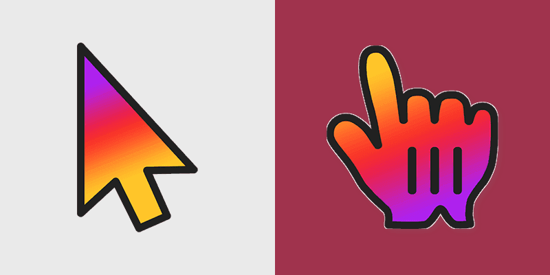 Social Media Blend custom cursor pack preview for Chrome, Edge and Windows