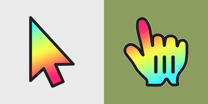 Rainbow Spectrum custom cursor pack preview for Chrome, Edge and Windows