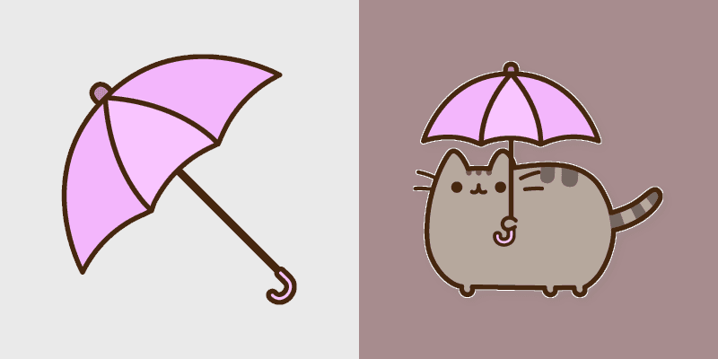 Rainy Day Pusheen custom cursor pack preview for Chrome, Edge and Windows