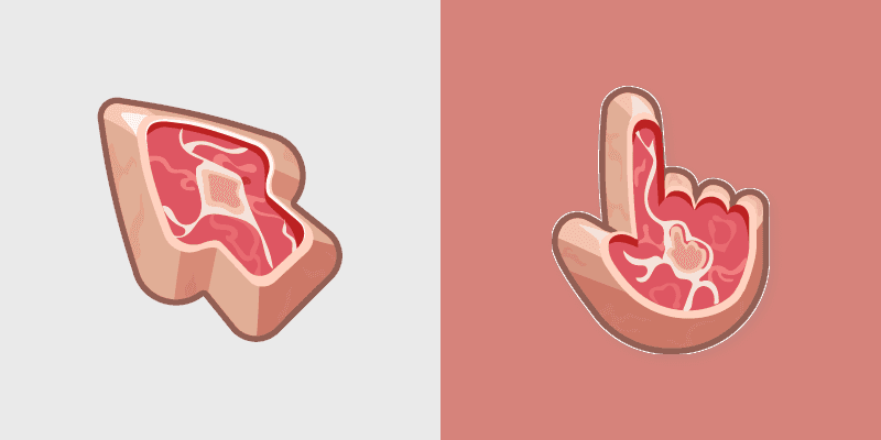 Meaty Savory custom cursor pack preview for Chrome, Edge and Windows