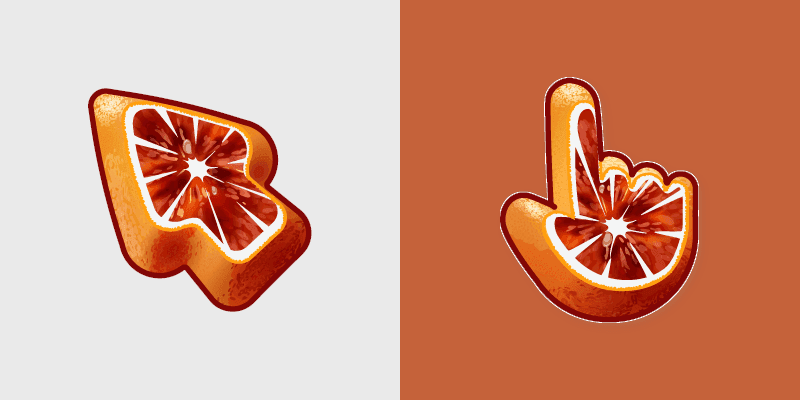 Blood Orange Citrus custom cursor pack preview for Chrome, Edge and Windows