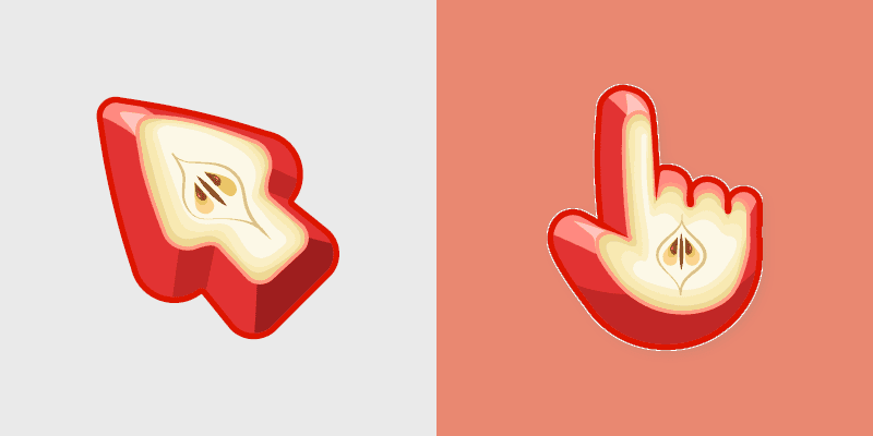 Apple Delight custom cursor pack preview for Chrome, Edge and Windows