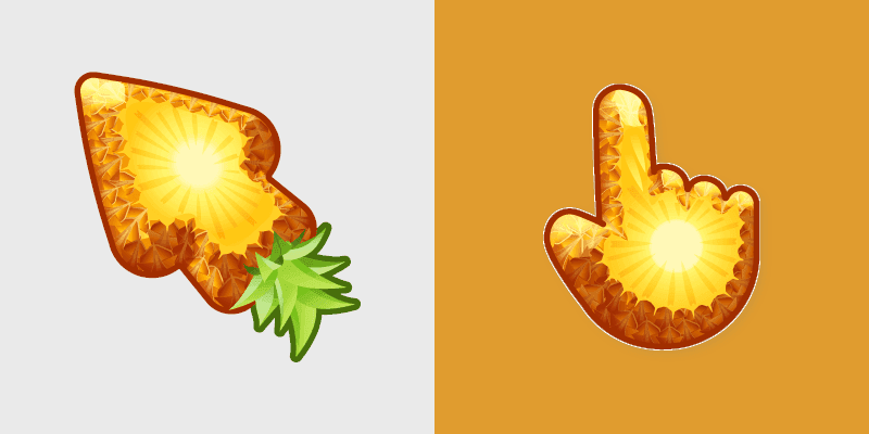 Pineapple Tropical custom cursor pack preview for Chrome, Edge and Windows