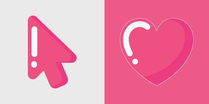 Minimalist Heart custom cursor pack preview for Chrome, Edge and Windows
