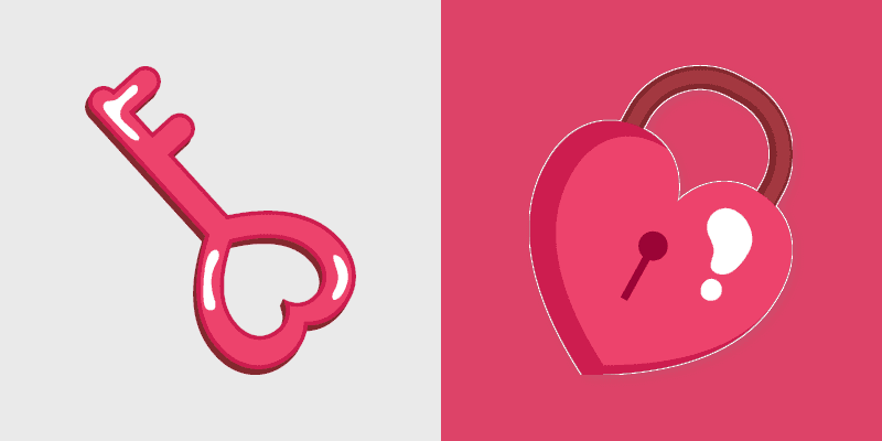Valentine Hearts Keys custom cursor pack preview for Chrome, Edge and Windows