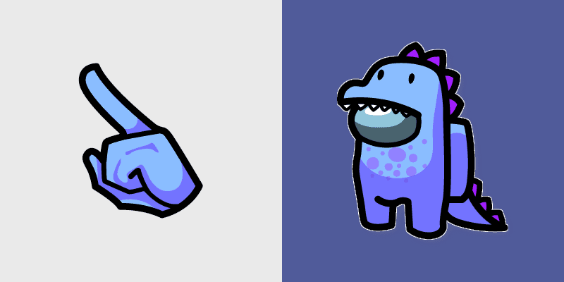 Dino Crewmate custom cursor pack preview for Chrome, Edge and Windows