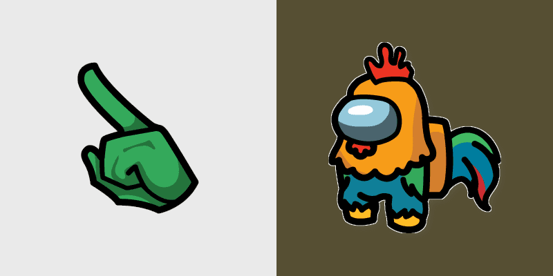 Rooster Crewmate custom cursor pack preview for Chrome, Edge and Windows