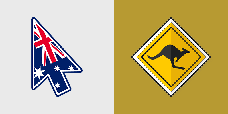 Kangaroo Sign custom cursor pack preview for Chrome, Edge and Windows