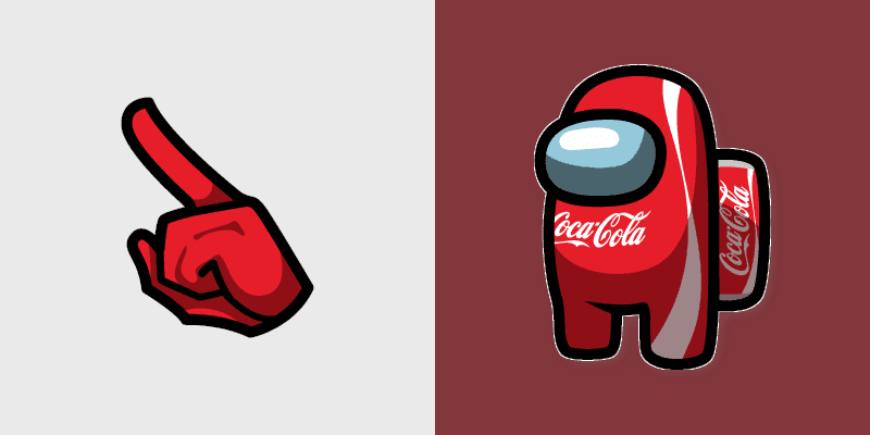 Coca-Cola Crewmate custom cursor pack preview for Chrome, Edge and Windows