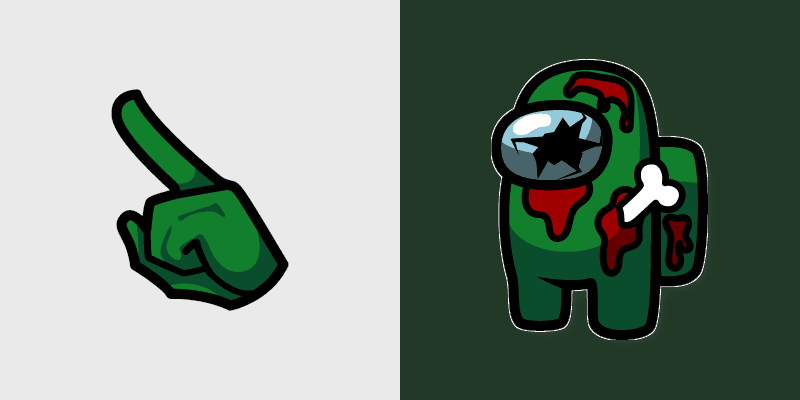 Zombie Crewmate custom cursor pack preview for Chrome, Edge and Windows