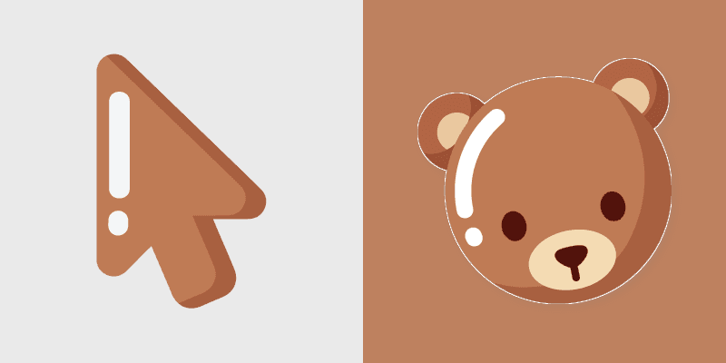 Brown Bear Minimal custom cursor pack preview for Chrome, Edge and Windows