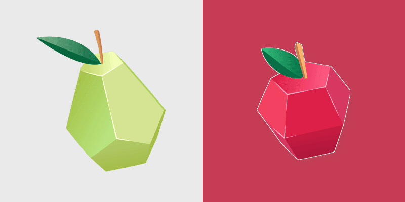 Origami Pear and Apple custom cursor pack preview for Chrome, Edge and Windows